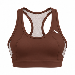 Lytluxe Sports Bra - Meshed Back - Dark Brown