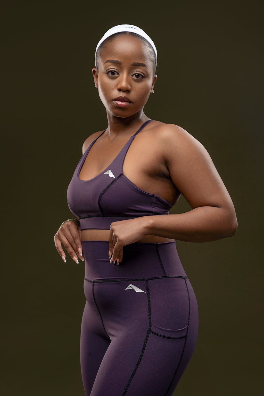 The Prime Knot Bra & Leggings Set - Ash Purple