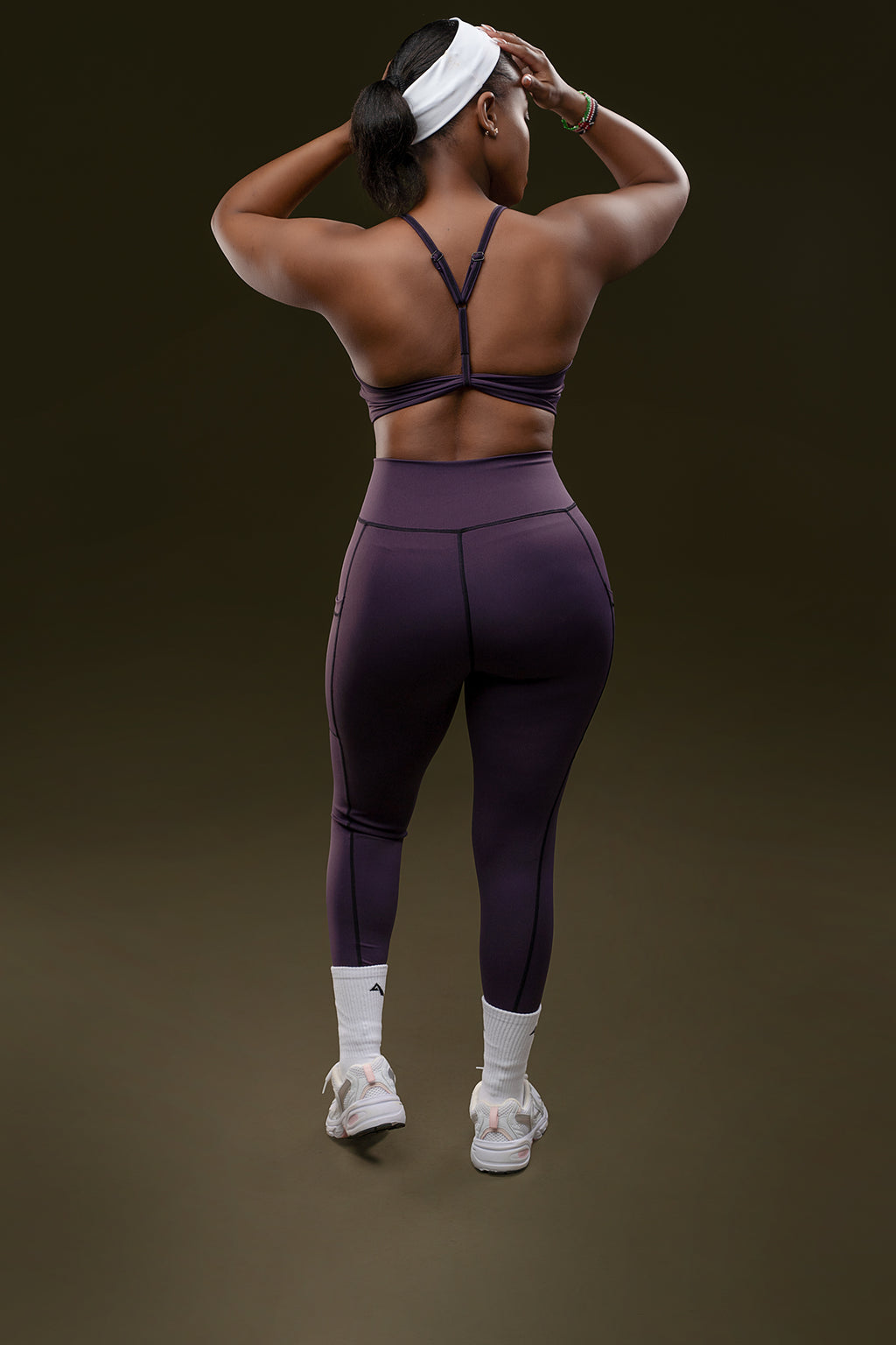 The Prime Knot Bra & Leggings Set - Ash Purple