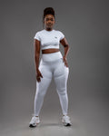 Backless Top and Lytluxe Leggings Set - White