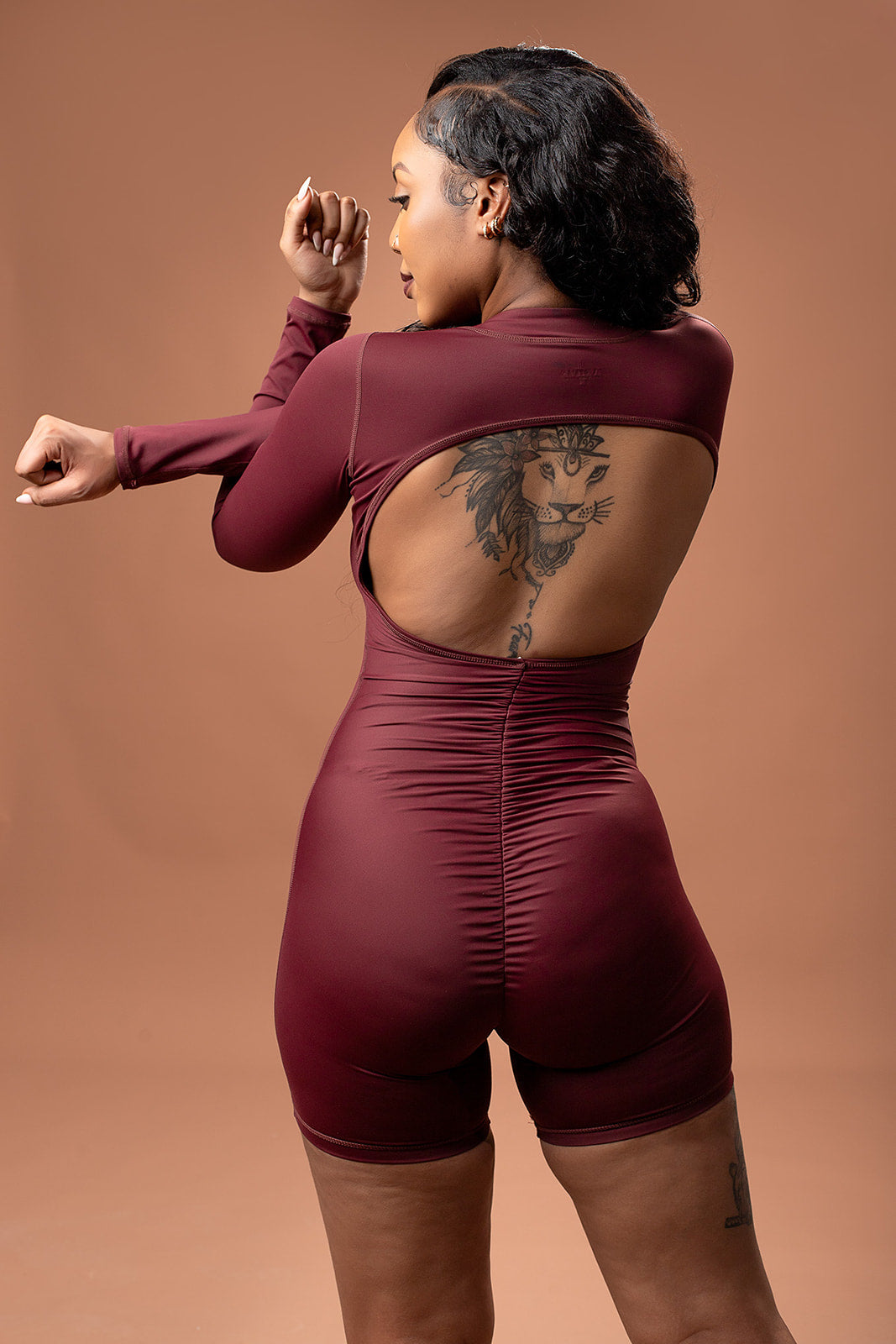 Sculpt Motion Contour Romper - Backless - Claret