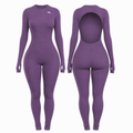 Backless Playsuit with Sleeves - Ash Purple