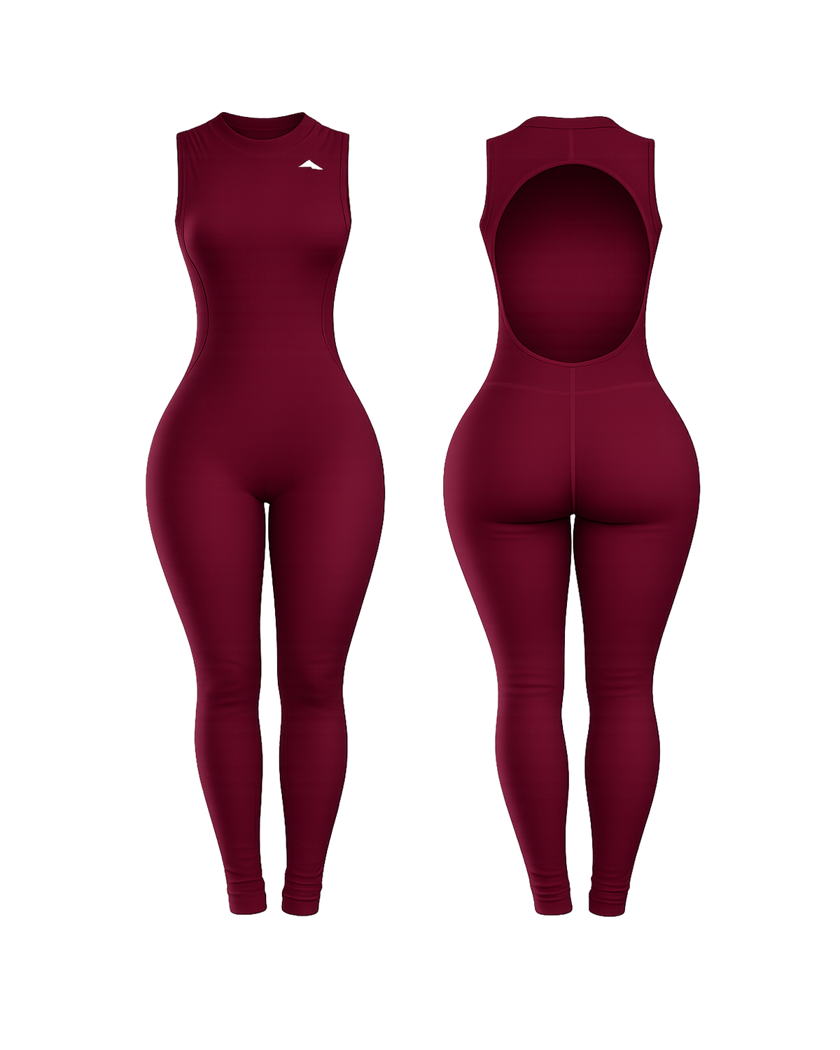 Backless Playsuit - Maroon