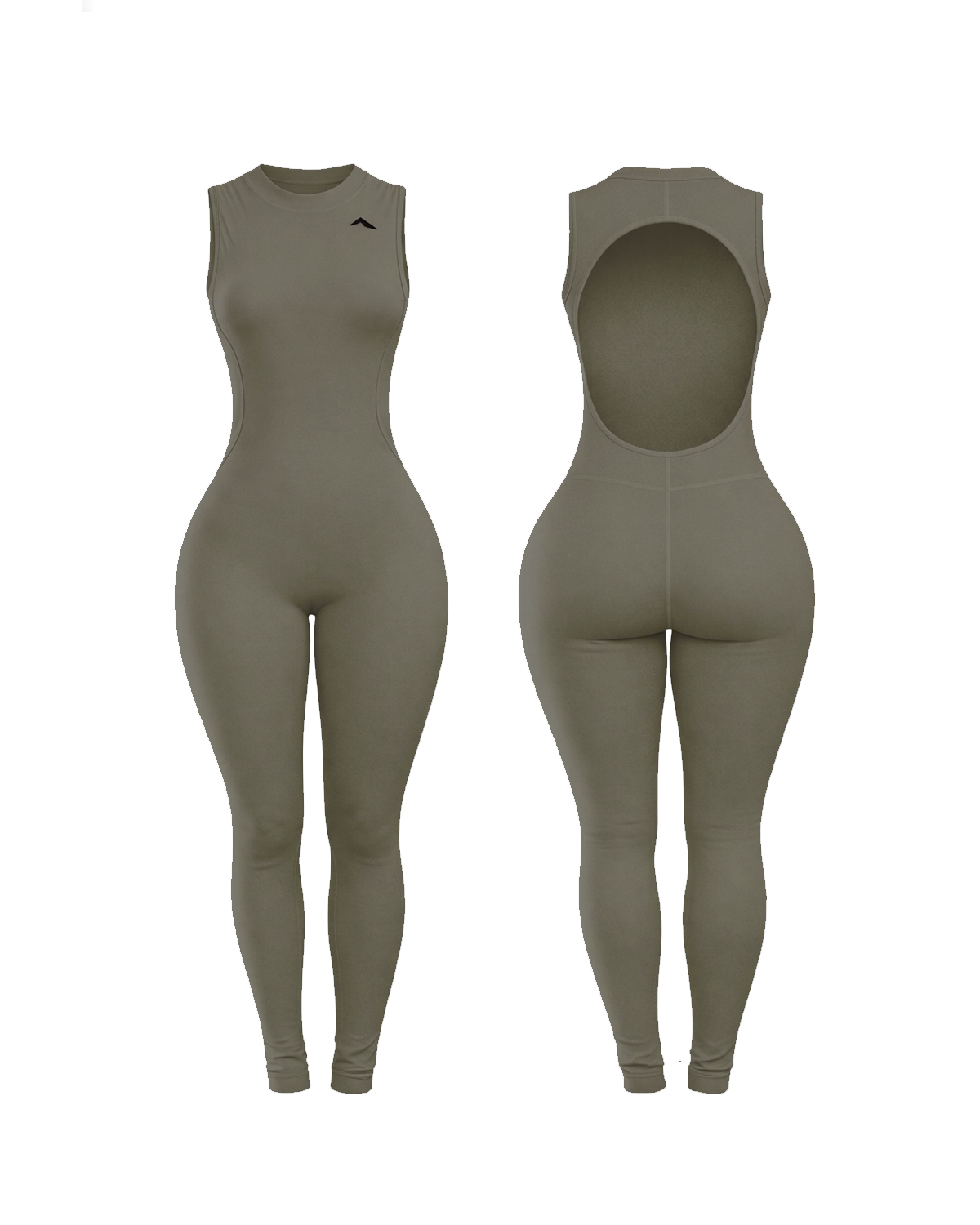 Backless Playsuit - Vintage Green