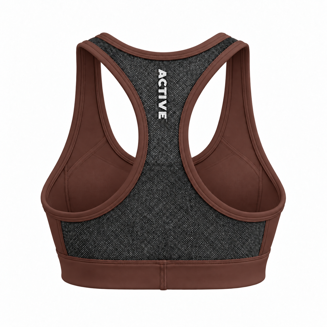 Lytluxe Sports Bra - Meshed Back - Dark Brown