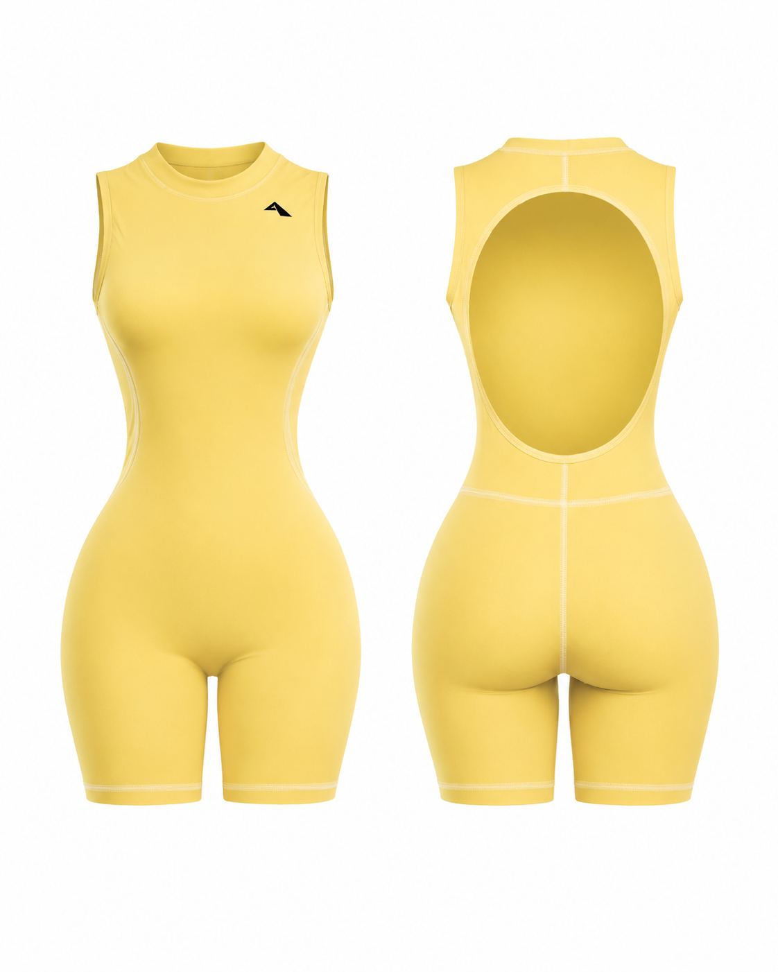 Backless Romper - Canary Yellow