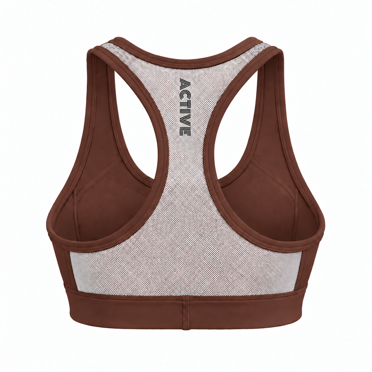 Lytluxe Sports Bra - Meshed Back - Dark Brown