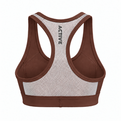 Lytluxe Sports Bra - Meshed Back - Dark Brown