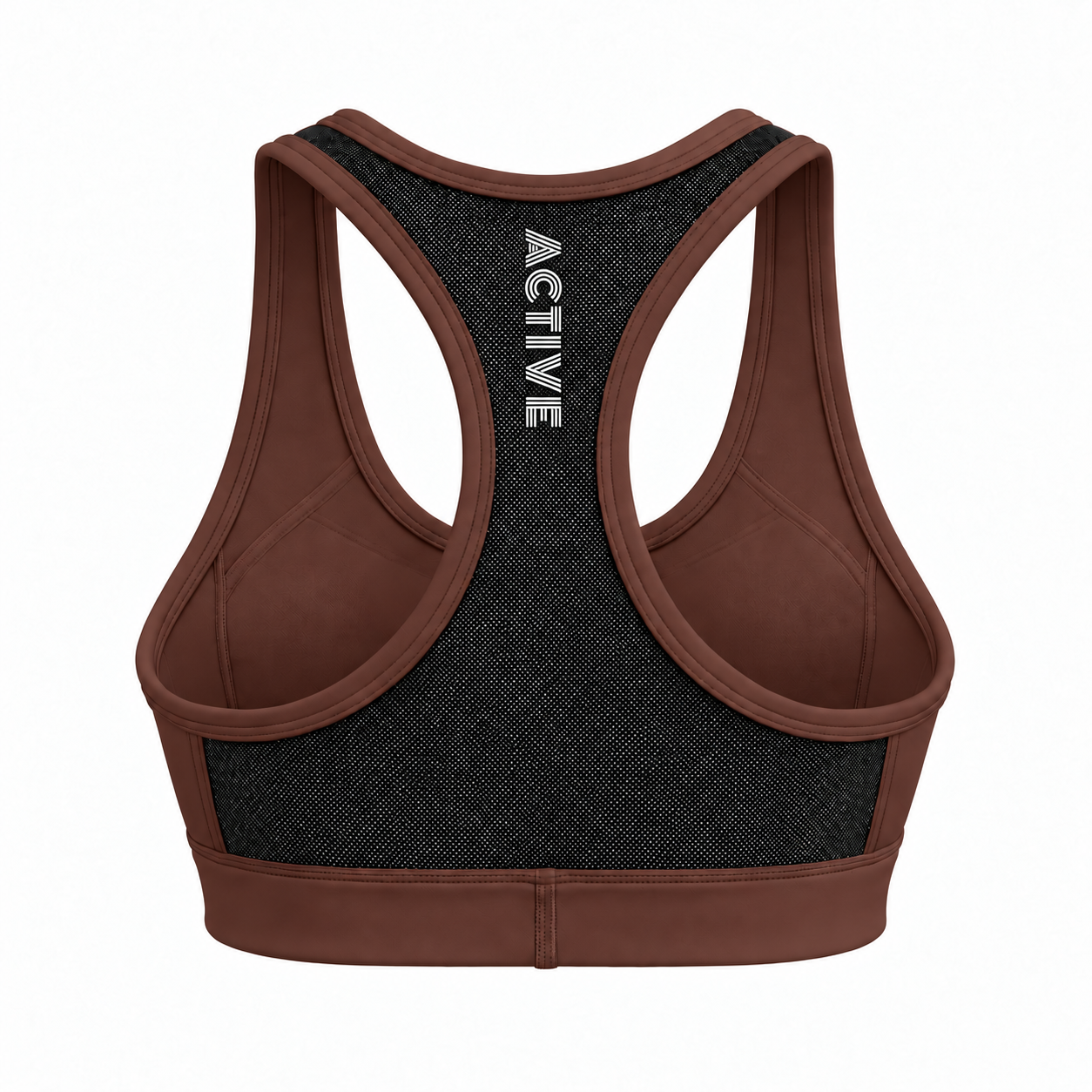 Lytluxe Sports Bra - Meshed Back - Dark Brown