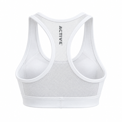 Lytluxe Sports Bra - Meshed Back - White