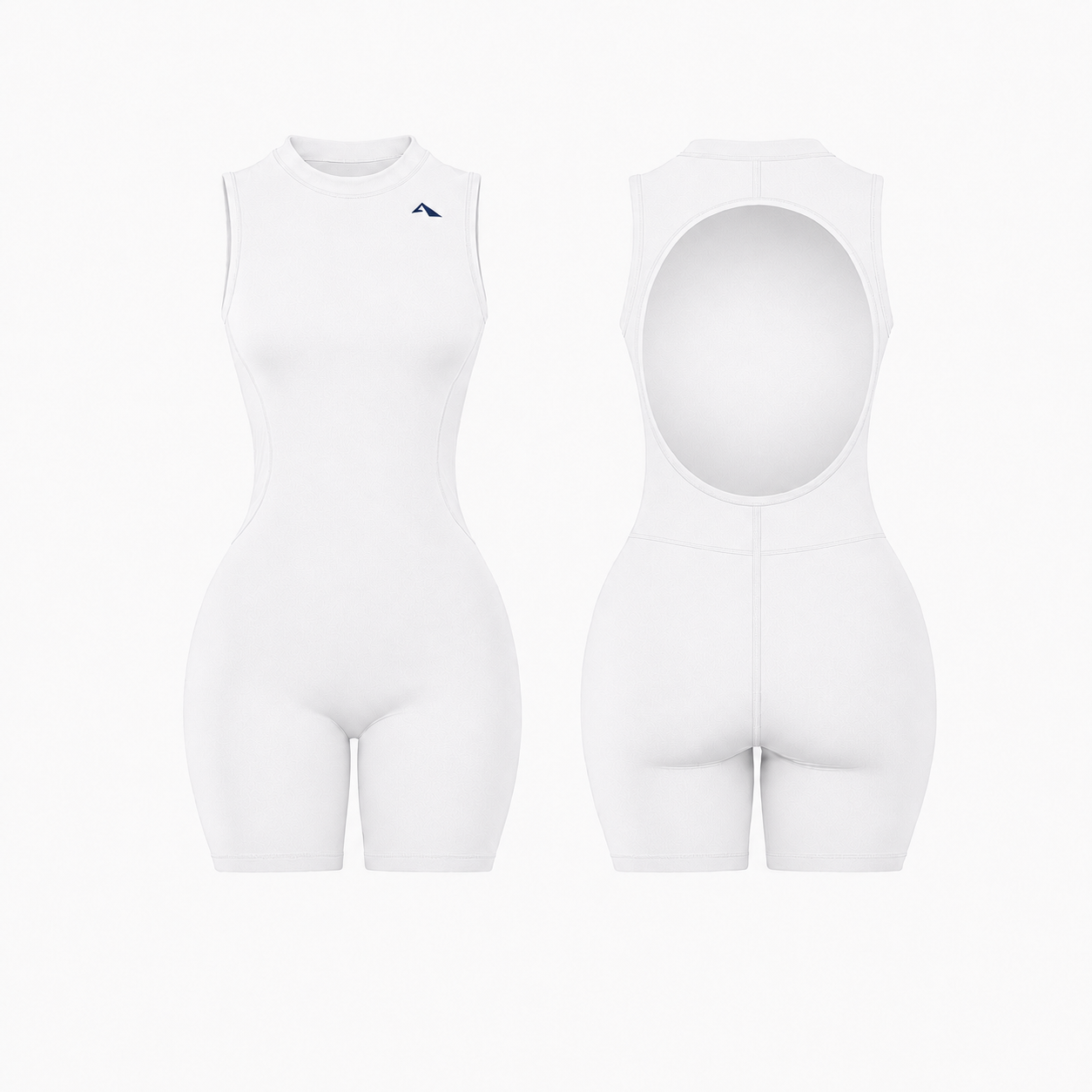 Backless Romper - White