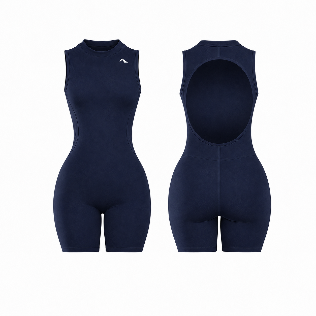 Backless Romper - Navy Blue