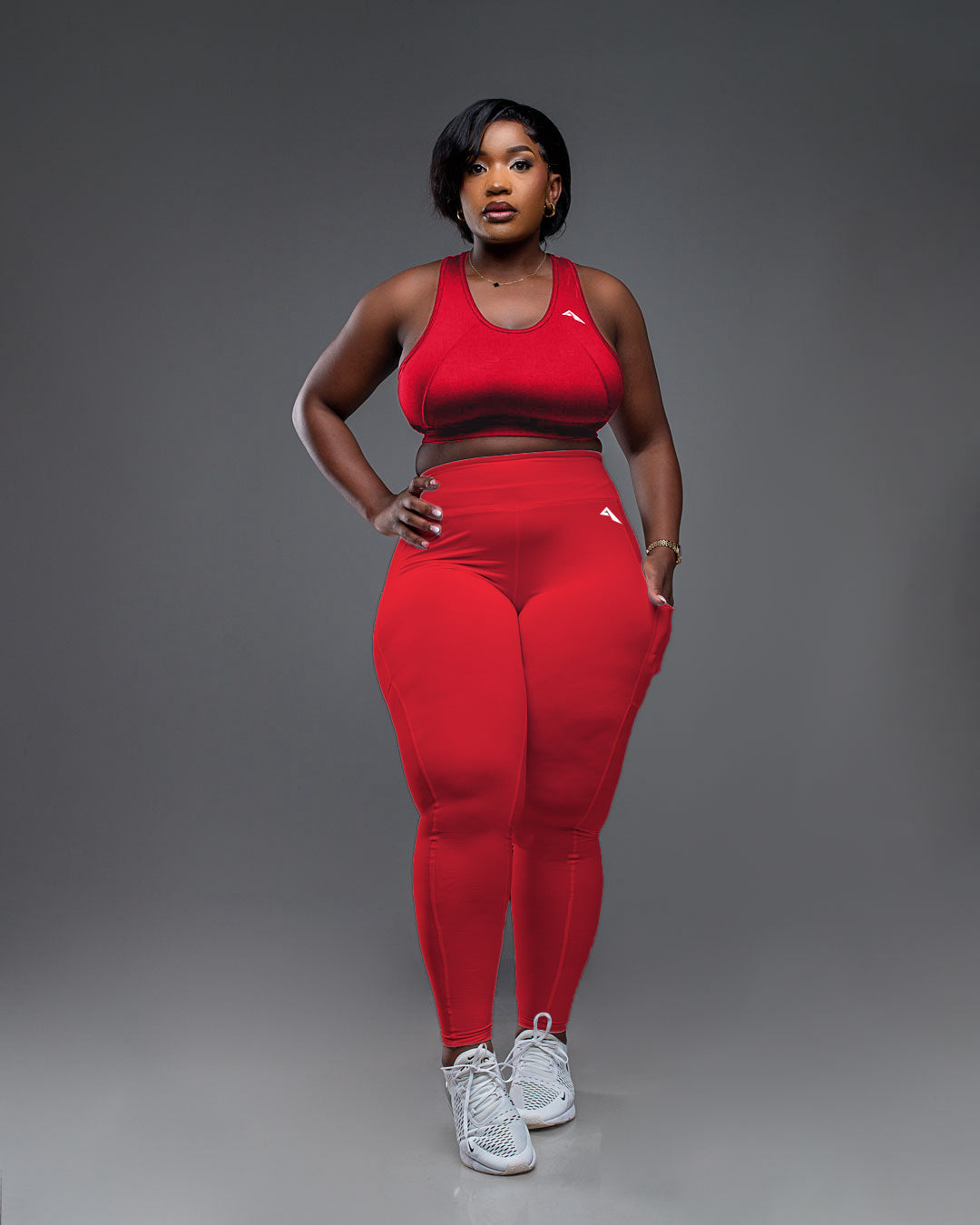 The Lytluxe Leggings and Sports Bra Set - Red