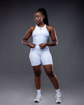 White Lytluxe Vest and Bike Short Set