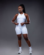 White Lytluxe Vest and Bike Short Set